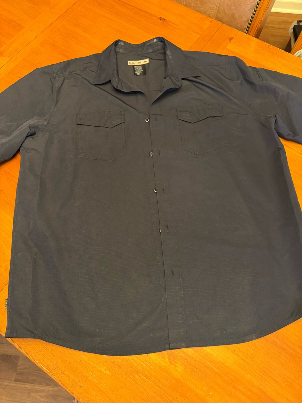 5.11 Tactical Men’s Short-Sleeve Button-Down Shirt in Navy Blue